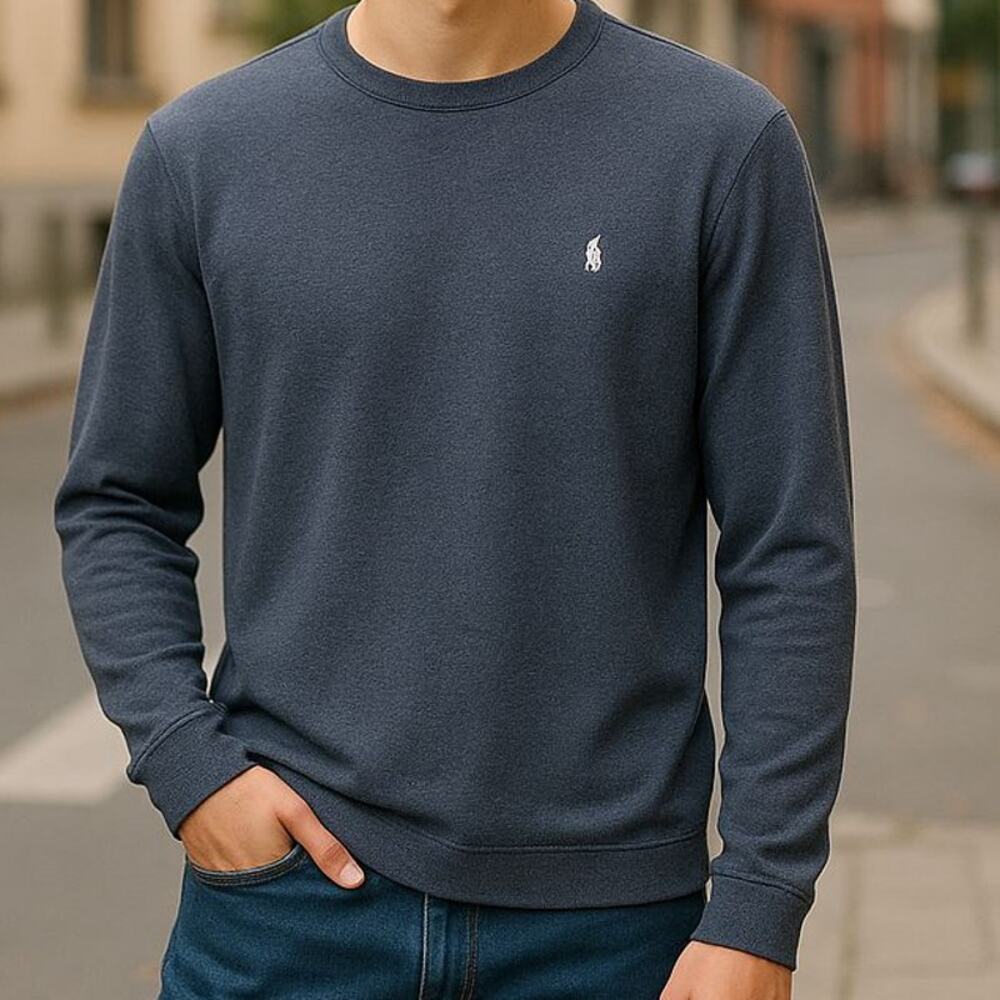 Polo by Ralph Lauren Gray Waffle Weave Thermal Pullover Long Sleeve Knit Shirt L